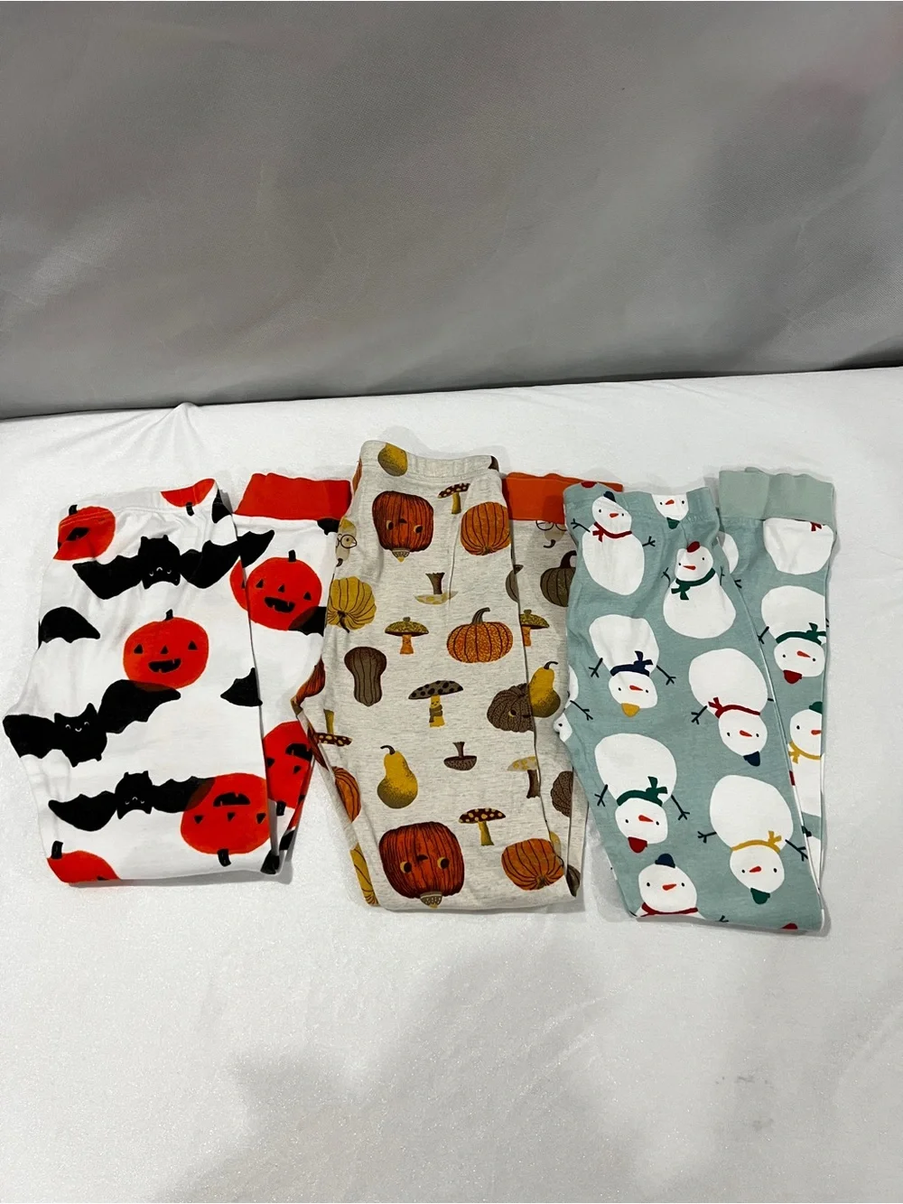 Carter's Lot of Three Set Kids Boy Pajama Size 8 Cotton Holyday Fall Prints